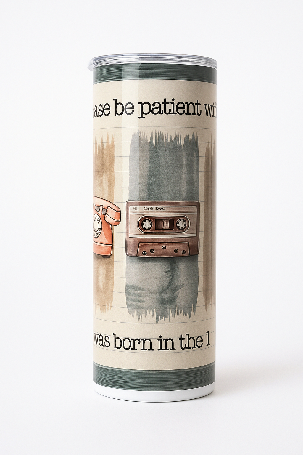 Vintage 80s/90s Born Tumbler Retro Patience Design