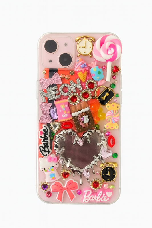 Personalised Pink iPhone Case with Resin Design Custom Name Phone Cover