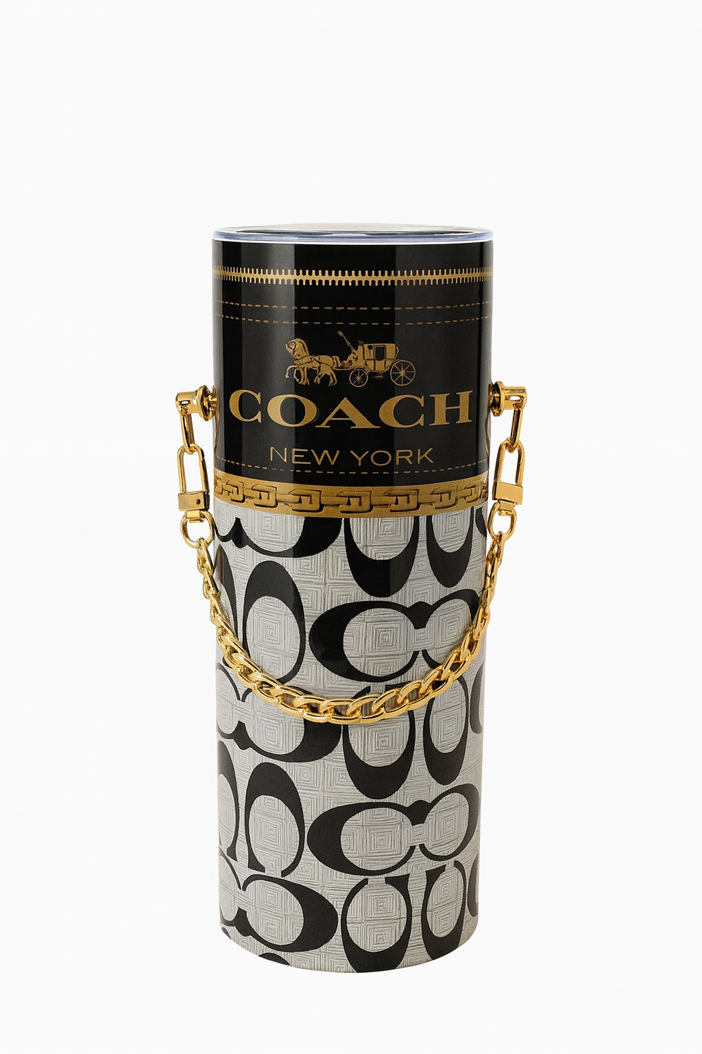 Coach-Inspired Designer Tumbler Luxury Pattern Custom Drinkware