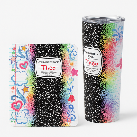 Tumbler & Book Gift Bundle Custom Afrocentric Drink Cup with Journal
