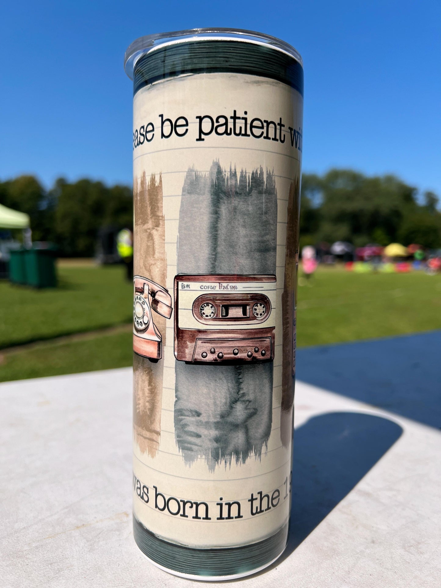 Vintage 80s/90s Born Tumbler Retro Patience Design