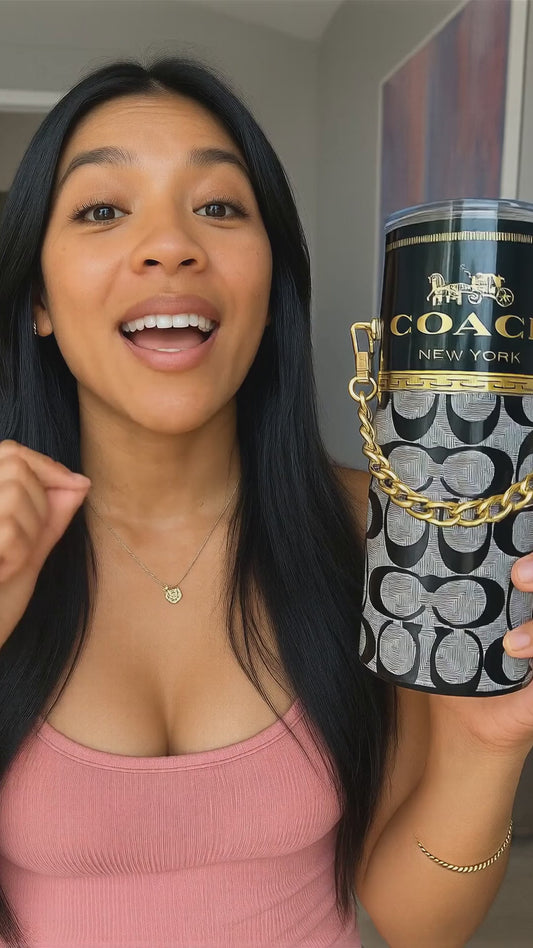 Coach-Inspired Designer Tumbler Luxury Pattern Custom Drinkware